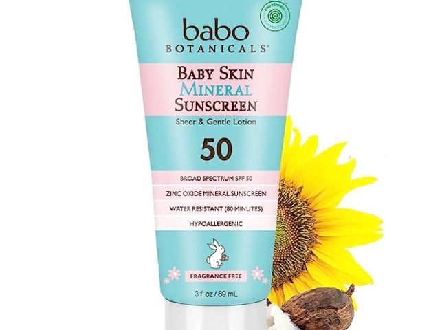 Babo Botanicals Baby Skin Mineral Sunscreen Lotion, SPF 50 